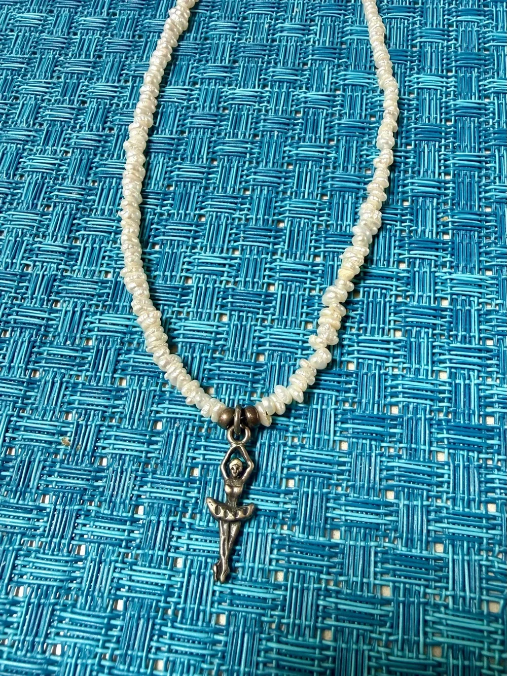 Vintage Little Girl's Dainty Ballerina Water Pearl Necklace